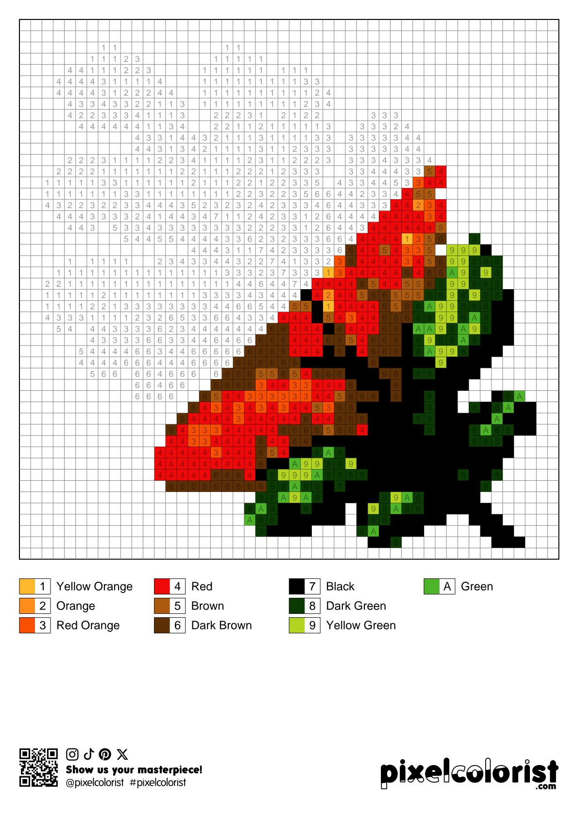 %s free Color by Number for adults PDF page