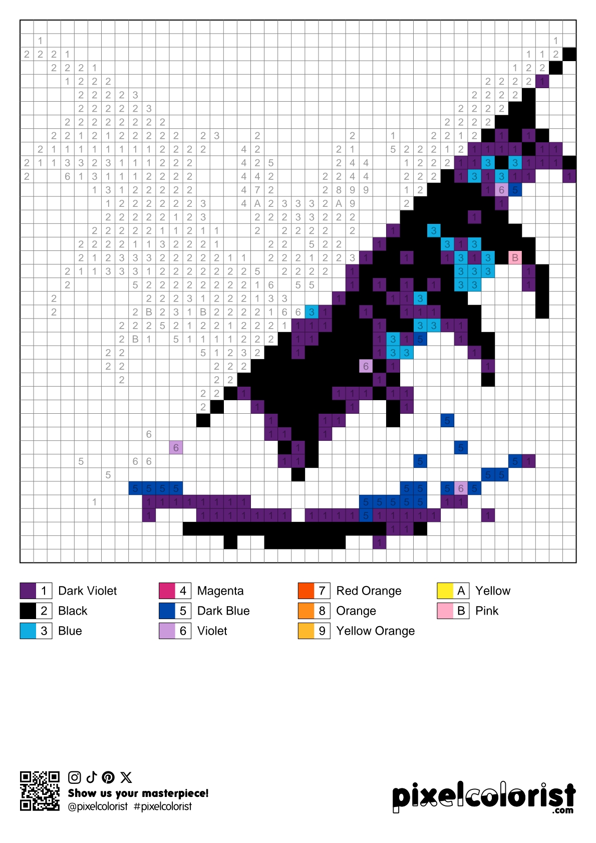 %s free Color by Number for adults PDF page