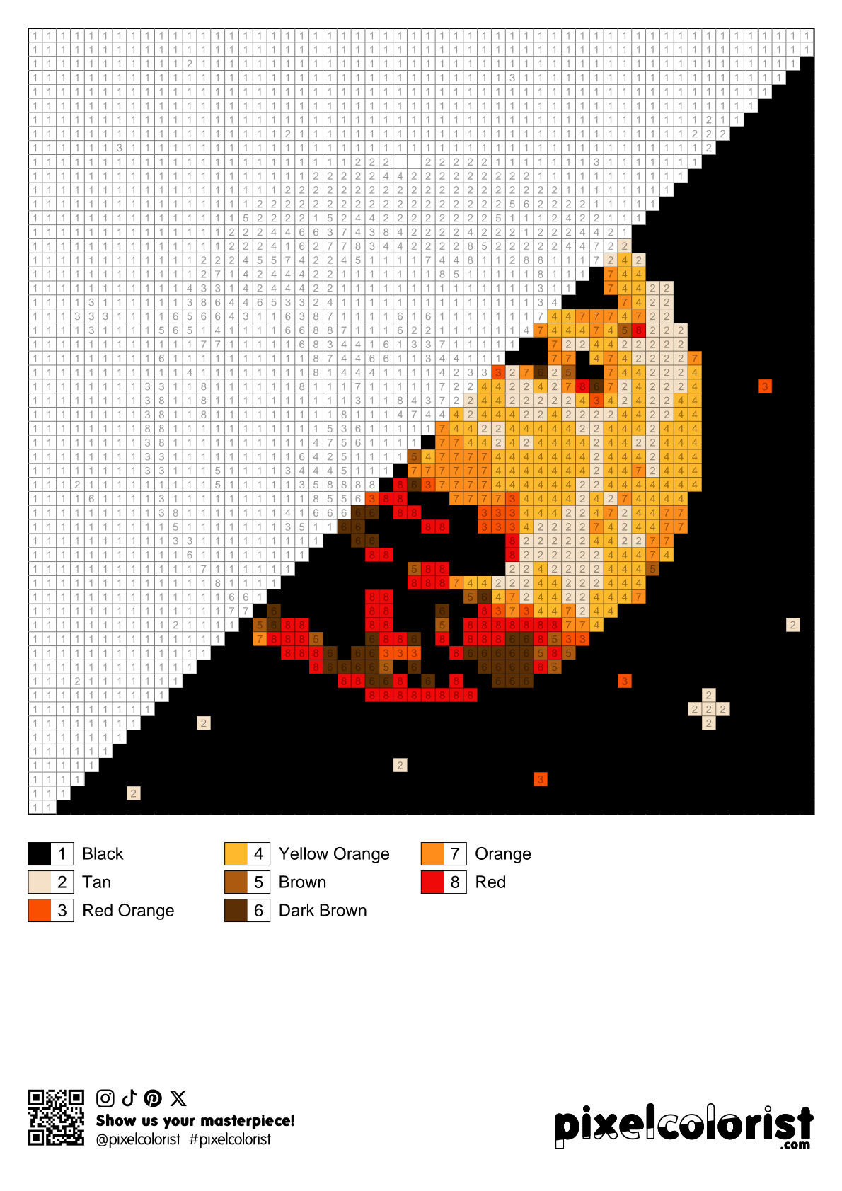 %s free Color by Number for adults PDF page