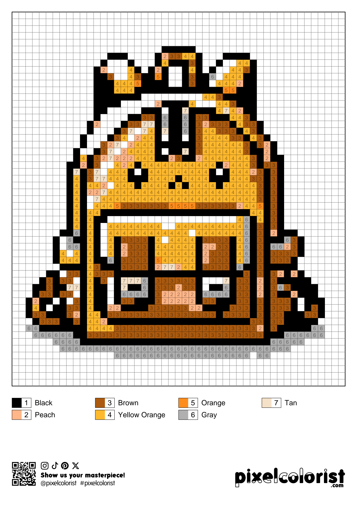 Cute backpack Pixel Color by Number for Adults - Pixelcolorist