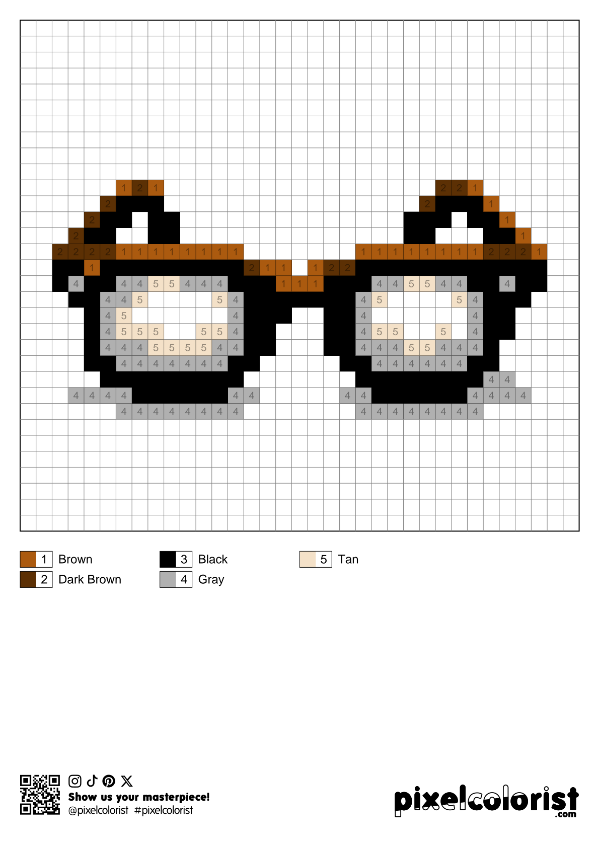 Glasses Pixel Color by Number for Adults - Pixelcolorist