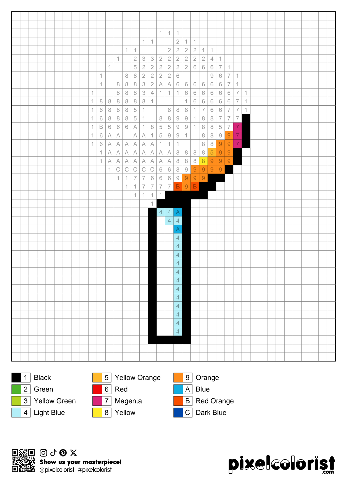 %s free Color by Number for adults PDF page