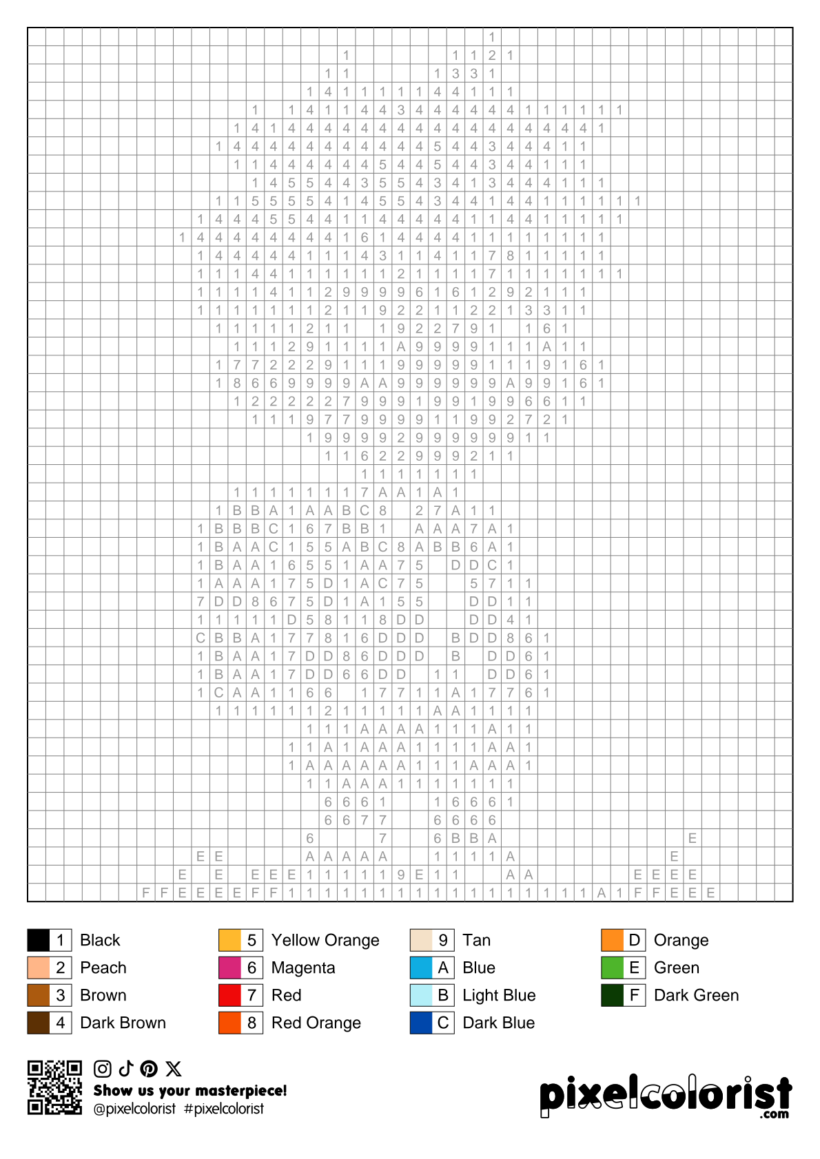 Schoolboy pixel color by number for adults pixelcolorist