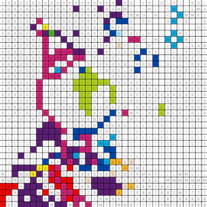 Coloriage Fête du nouvel an extraterrestre pour adulte à imprimer (numérotés)