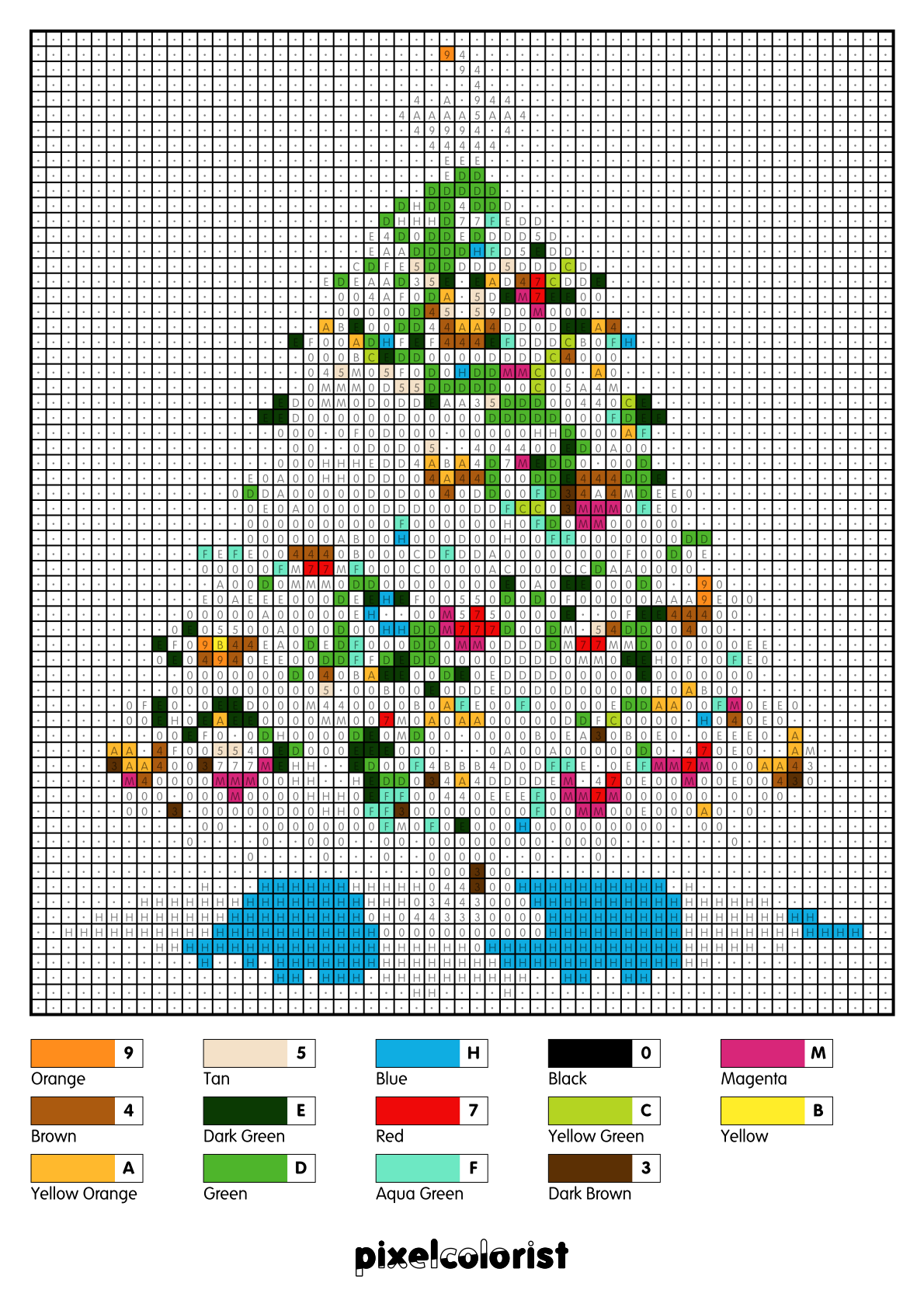 %s free Color by Number for adults PDF page