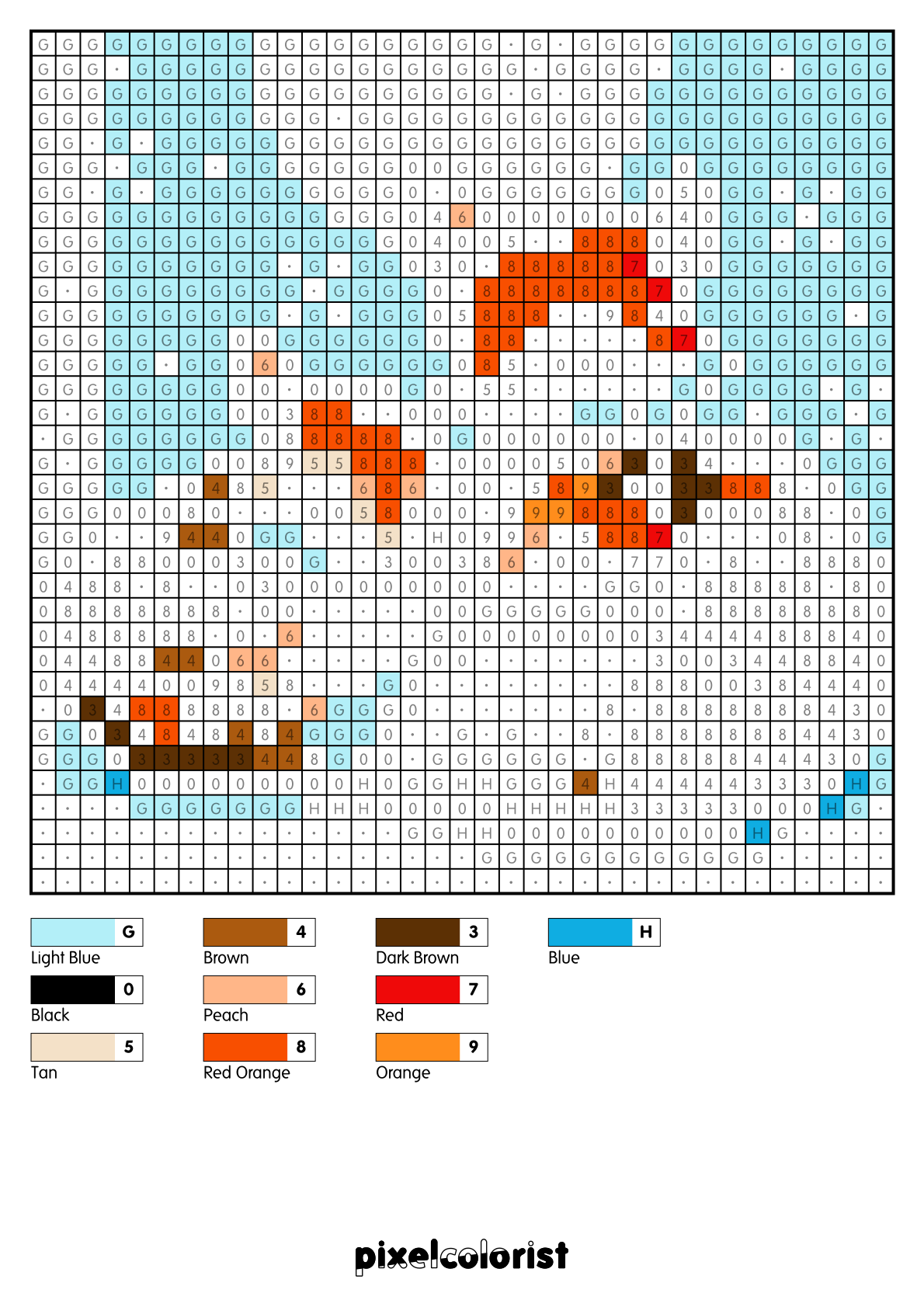 %s free Color by Number for adults PDF page