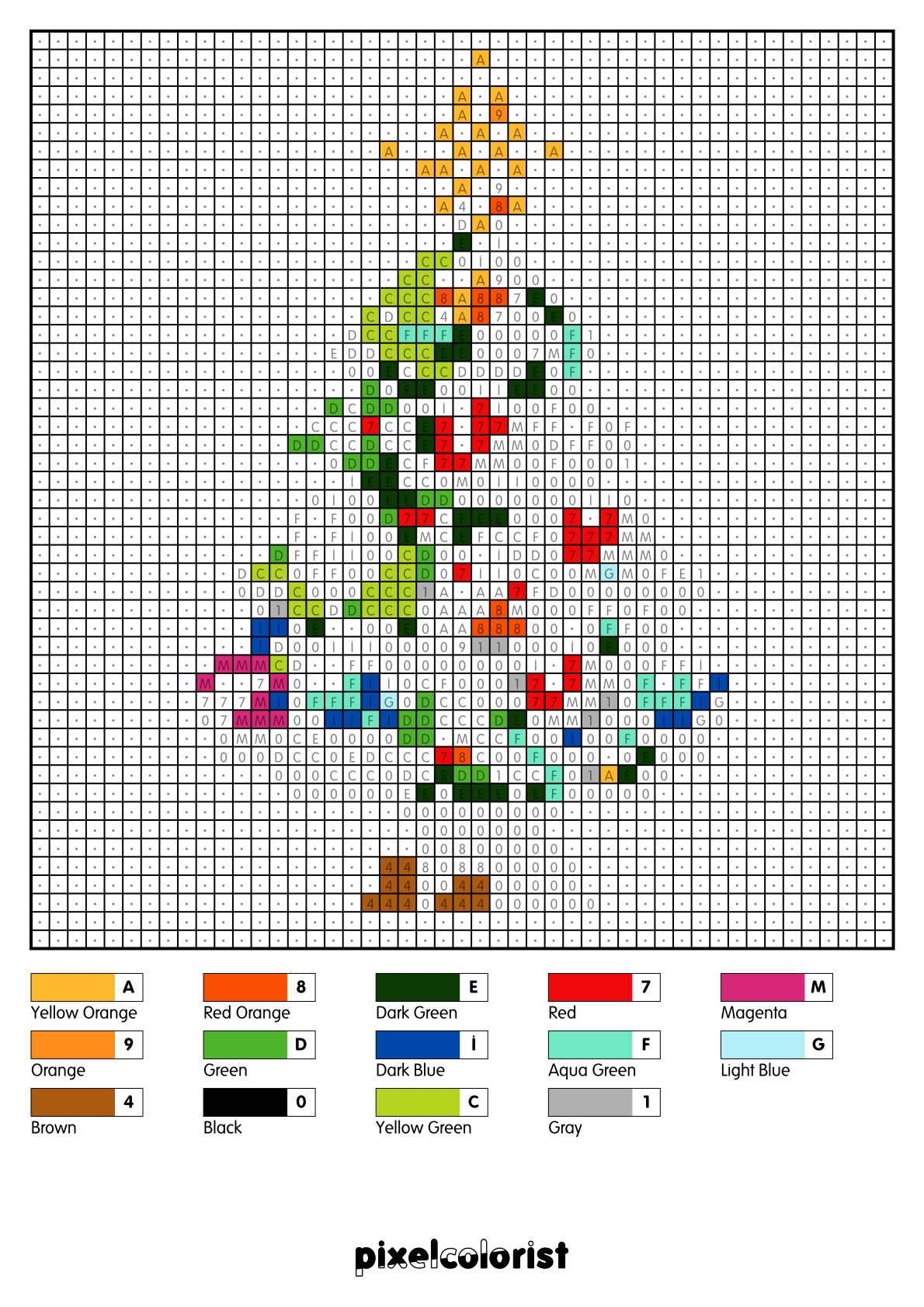 Christmas Tree free Color by Number for adults PDF page