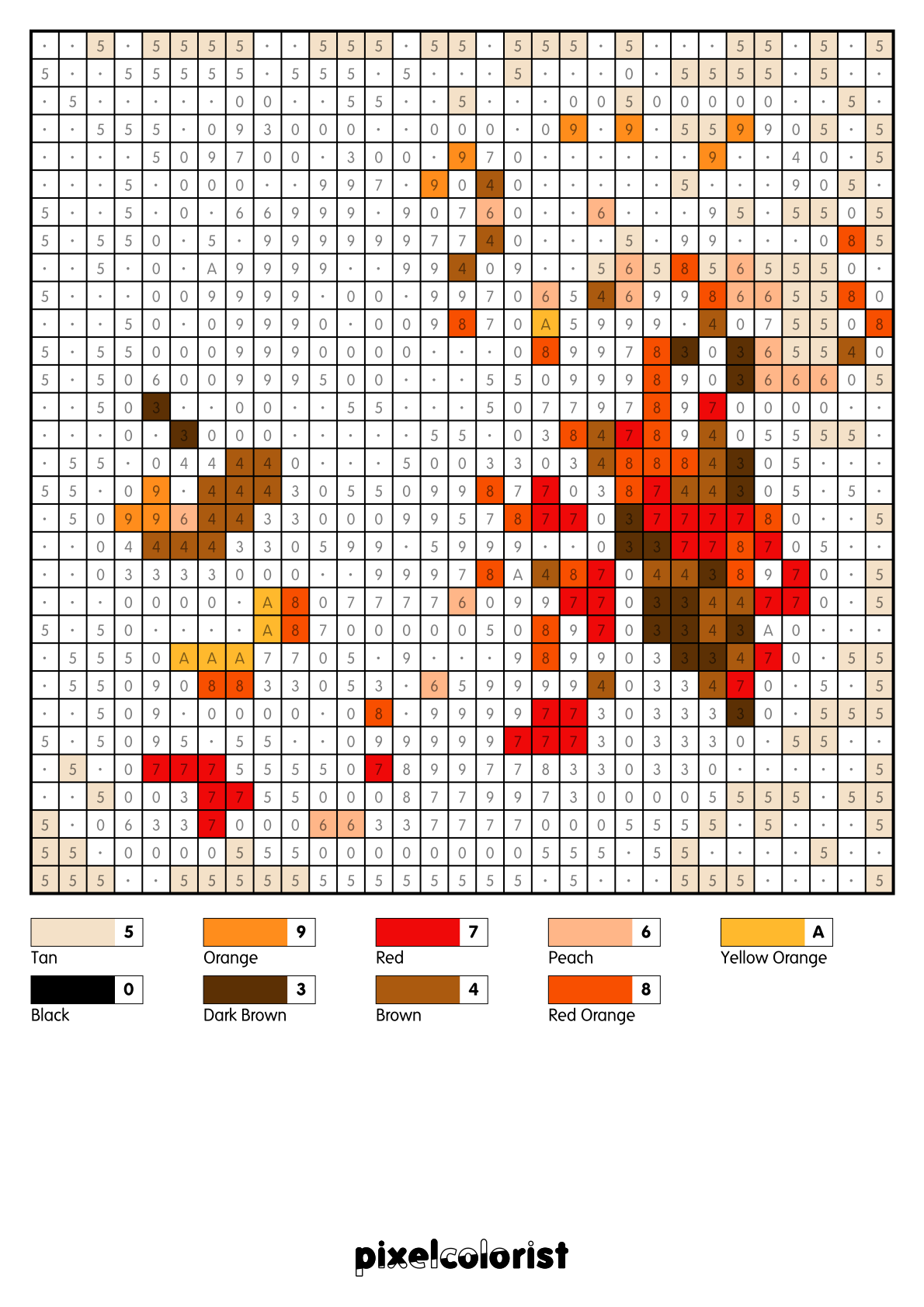 %s free Color by Number for adults PDF page