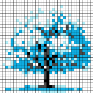 Coloriage Arbre glacé pour adulte à imprimer (numérotés)