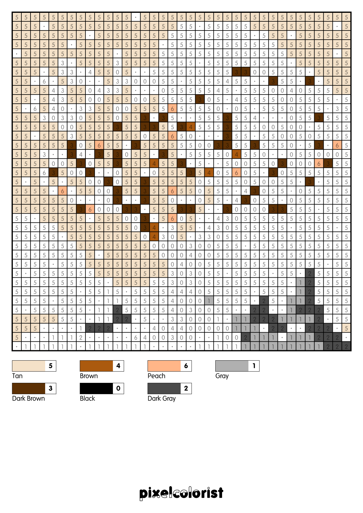 %s free Color by Number for adults PDF page