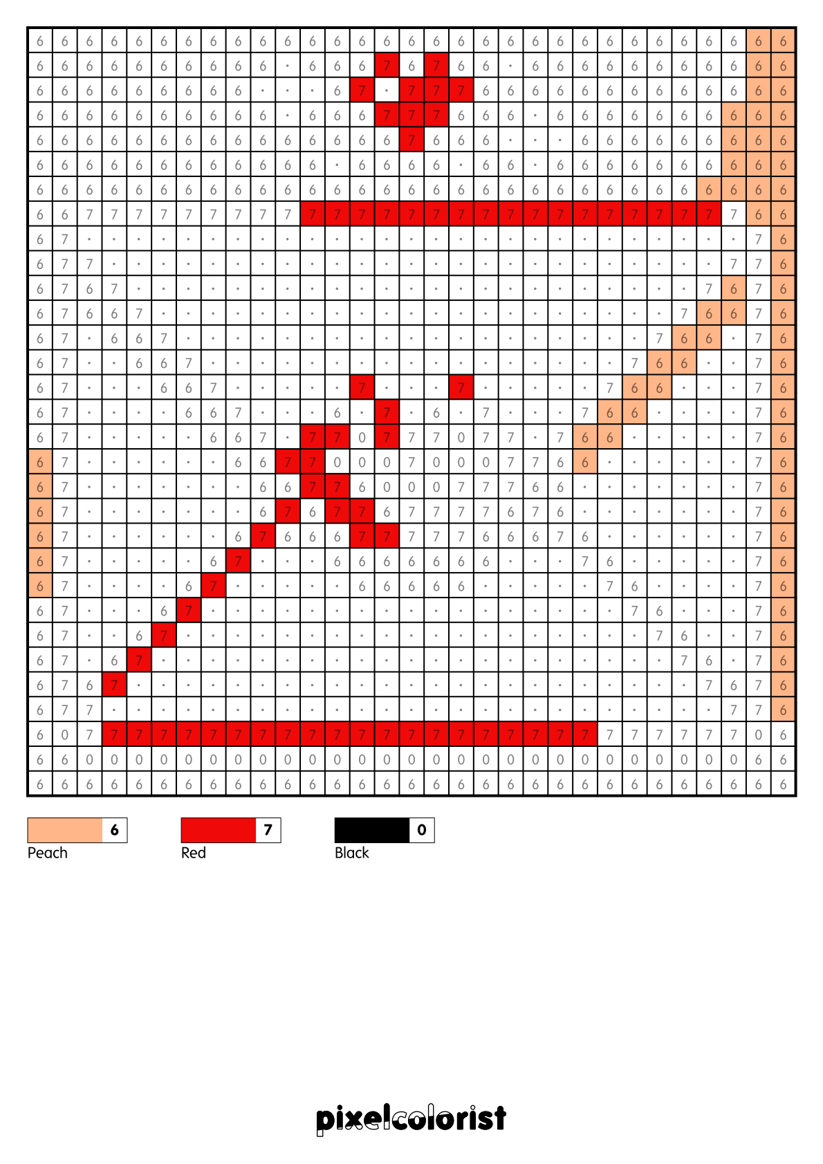 %s free Color by Number for adults PDF page