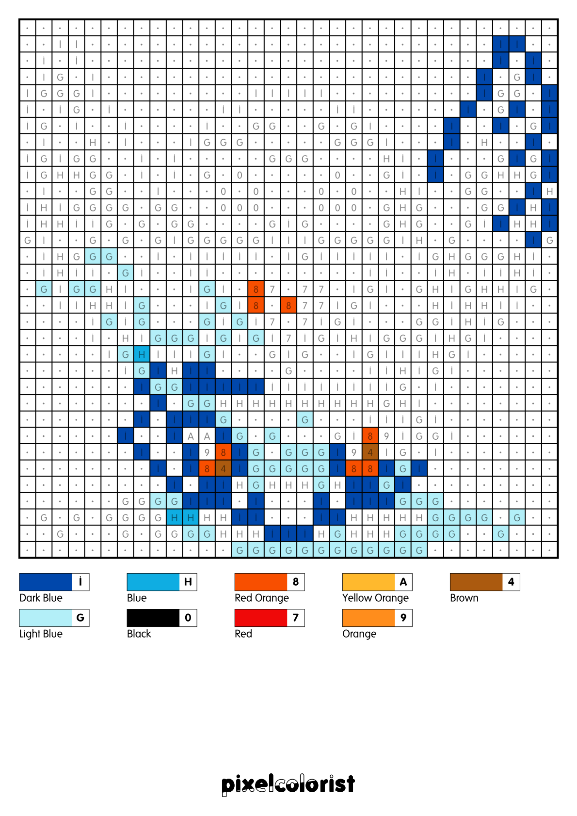 %s free Color by Number for adults PDF page