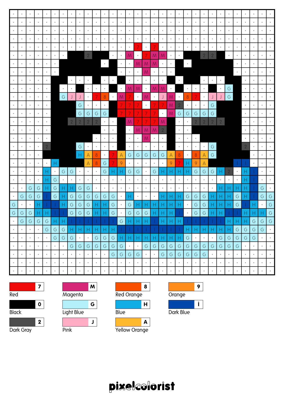 Penguins in Love Pixel Color by Number for Adults - Pixelcolorist