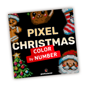 Pixel Christmas Free Color by Number for adults PDF coloring page