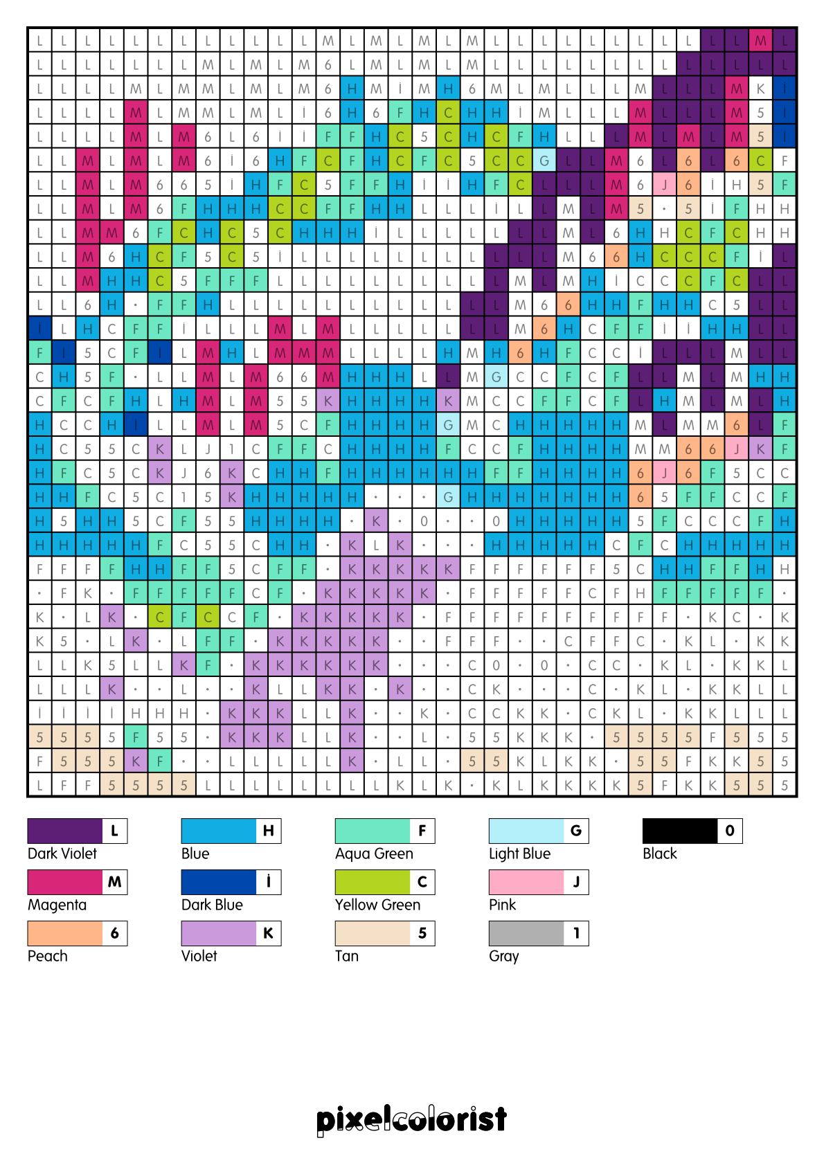 %s free Color by Number for adults PDF page