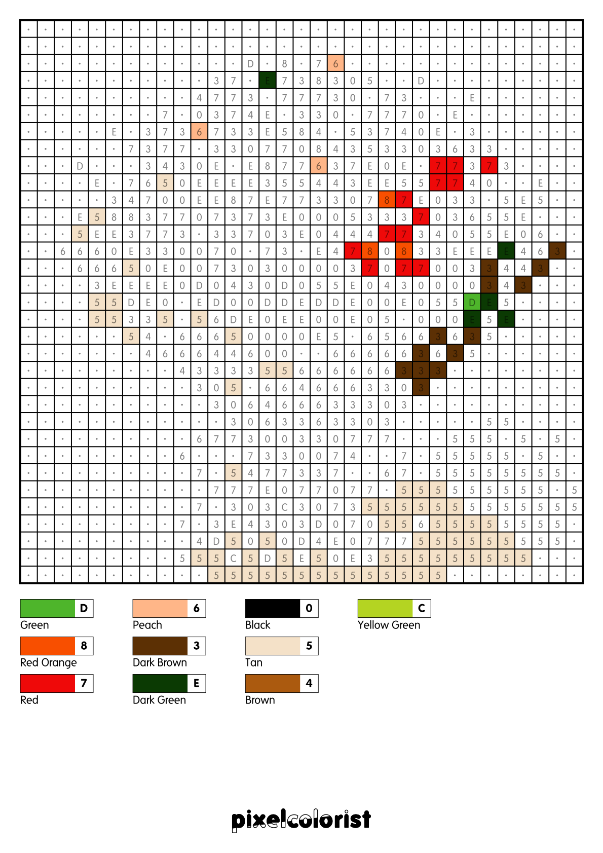 %s free Color by Number for adults PDF page