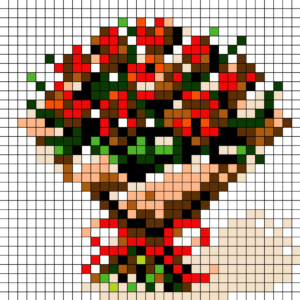 Rose Bouquet Free Color by Number for adults PDF coloring page