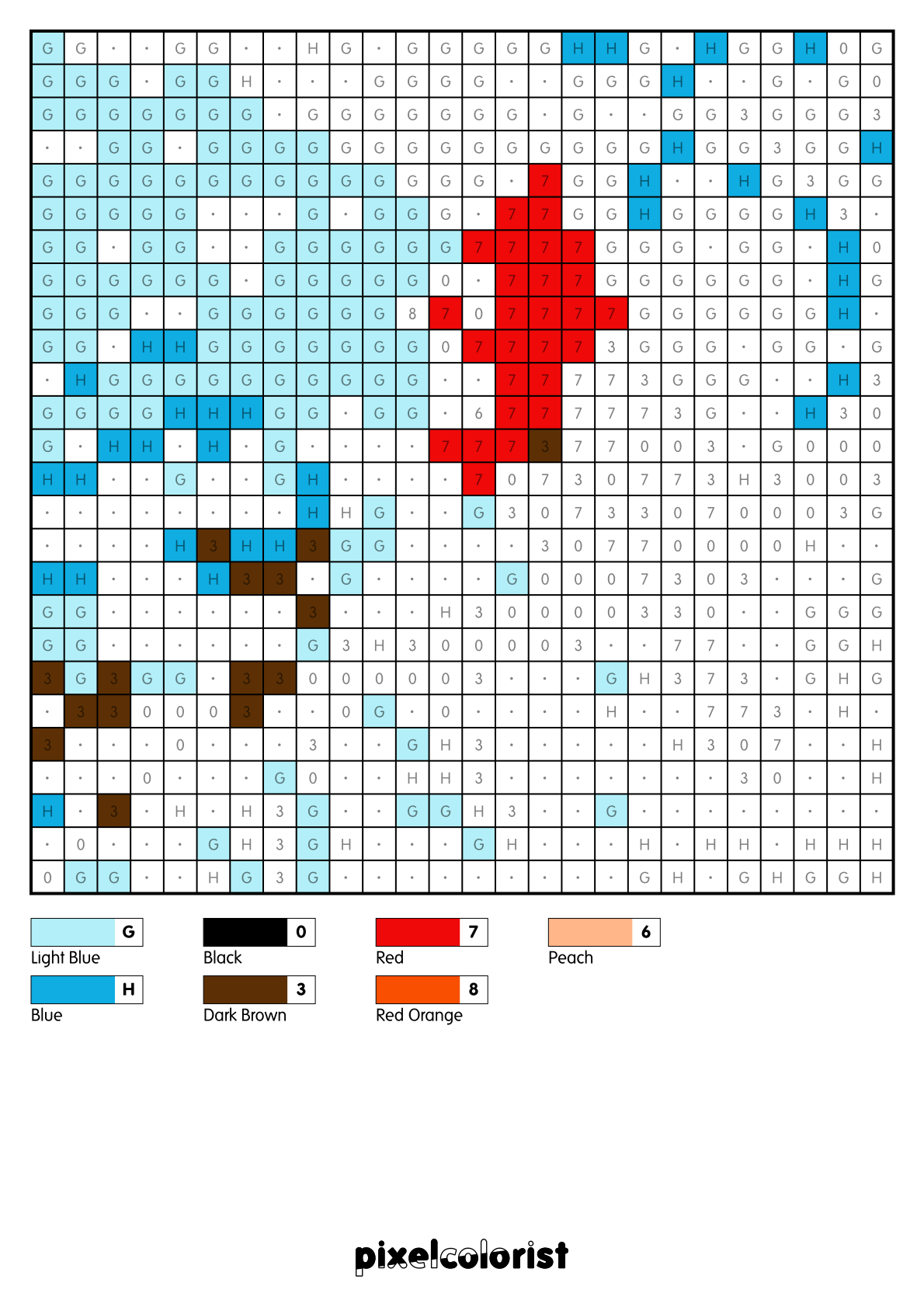 %s free Color by Number for adults PDF page