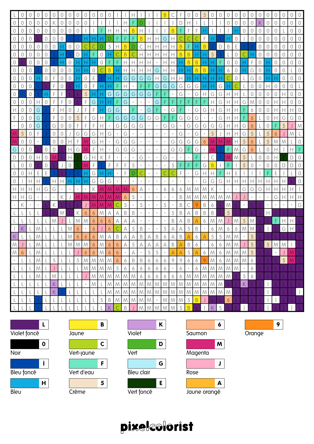 Coloriage Mare enchantée pour adulte à imprimer (numérotés)
