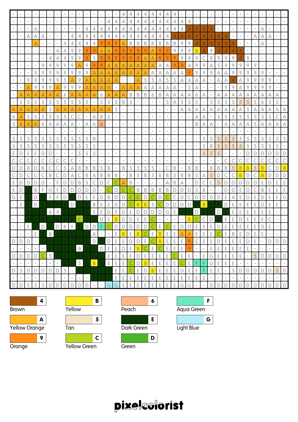 Equinox Sunrise free Color by Number for adults PDF page