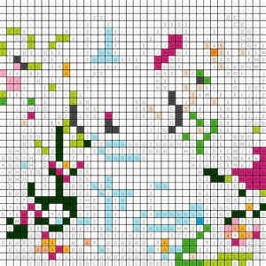 Coloriage Lapin de printemps pour adulte à imprimer (numérotés)