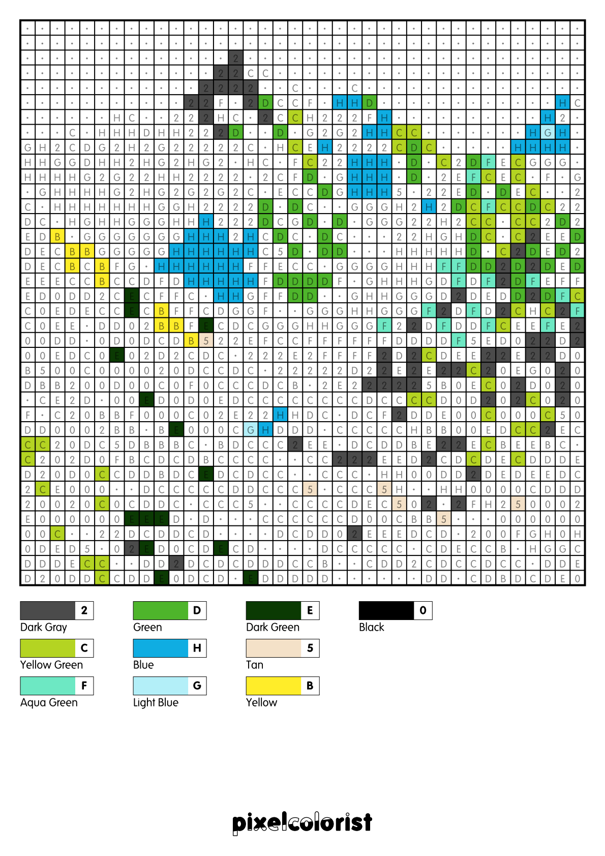 Spring Mountains free Color by Number for adults PDF page