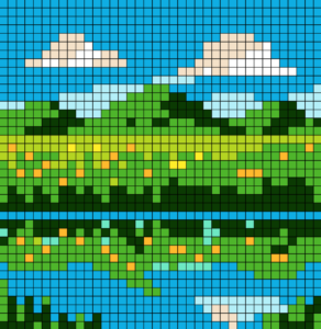 Meadow Mirror Free Color by Number for adults PDF coloring page
