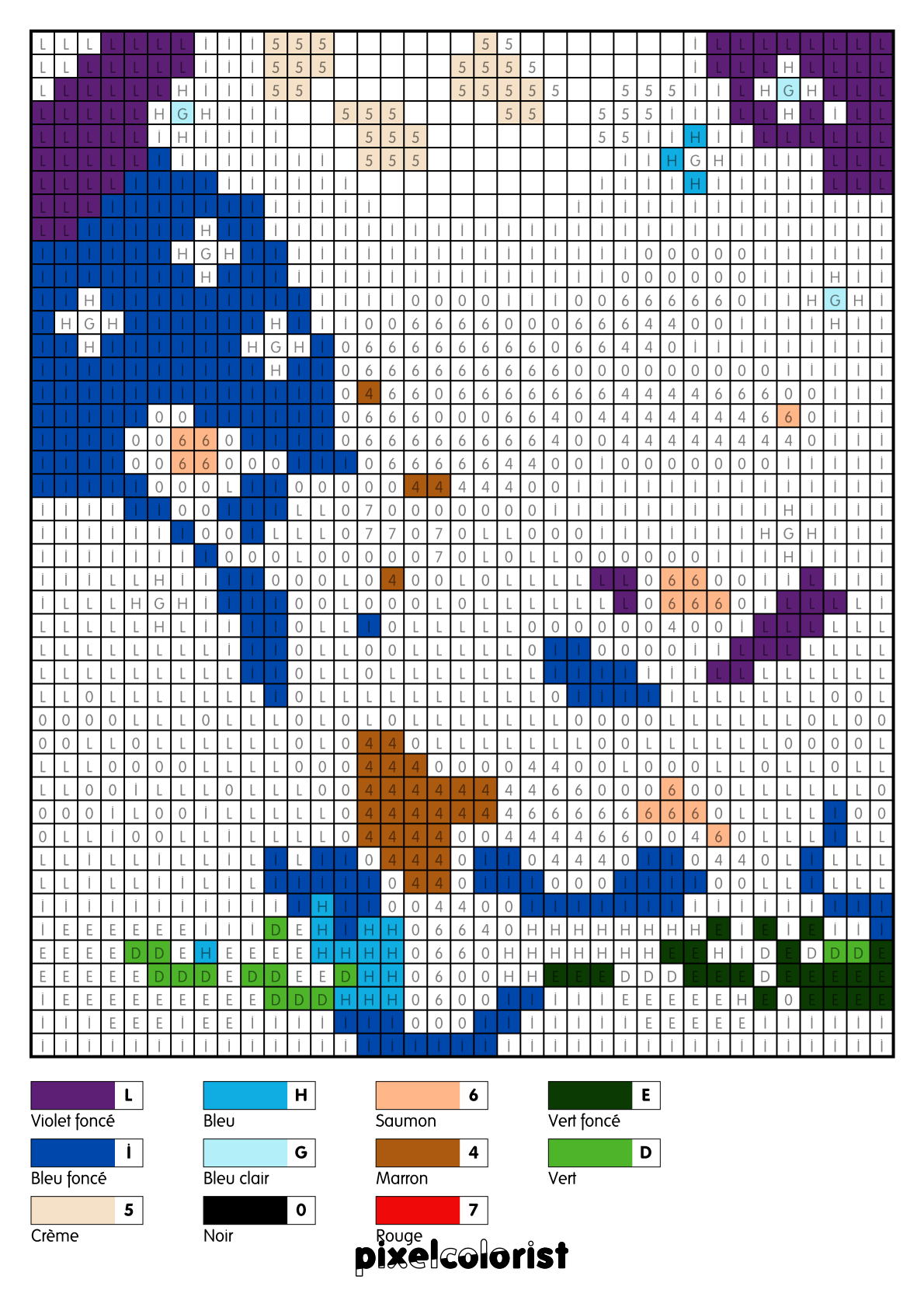 Coloriage Lapin au clair de lune pour adulte à imprimer (numérotés)