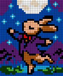 Moonlit Rabbit Free Color by Number for adults PDF coloring page