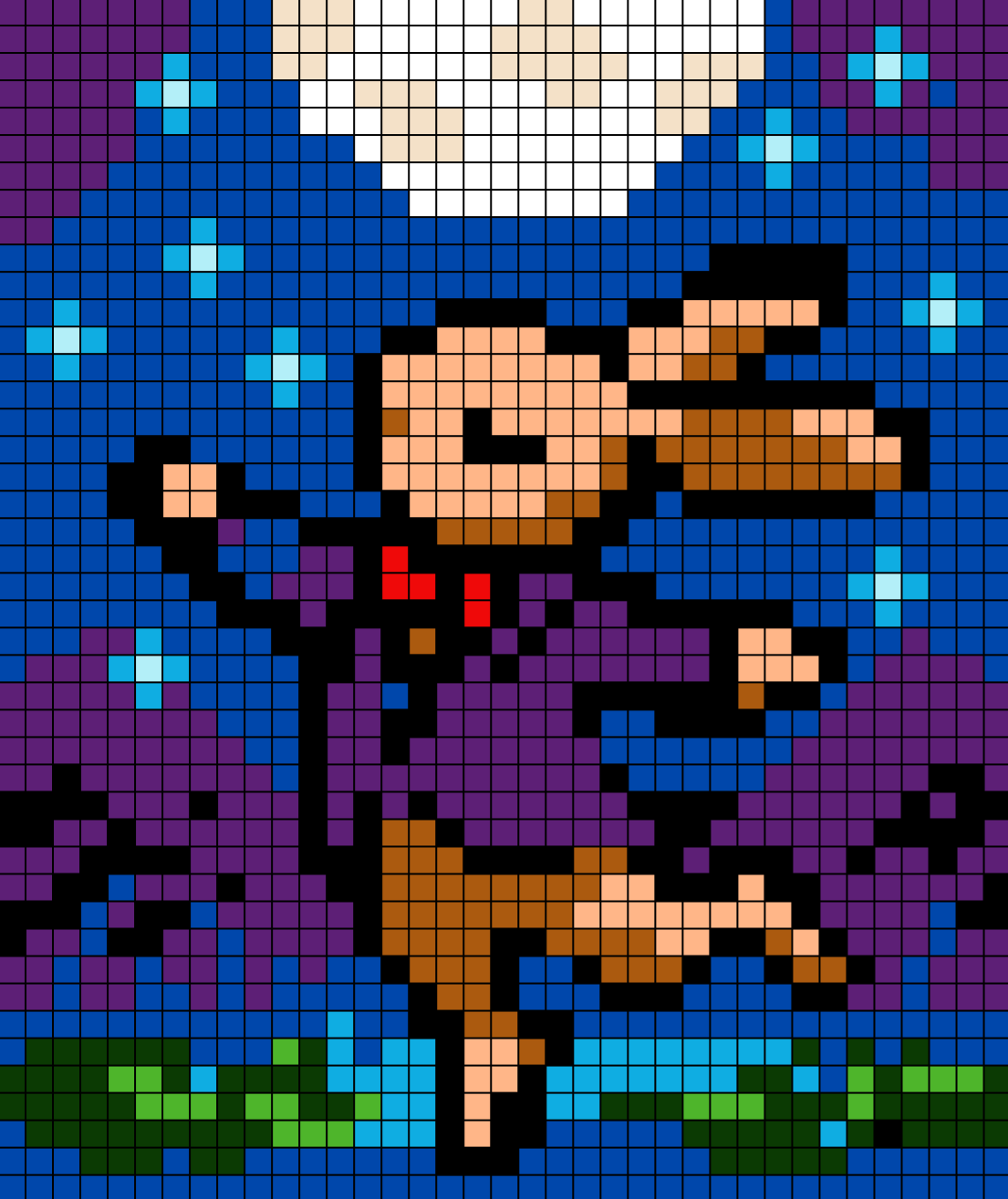Moonlit Rabbit pixel art idea