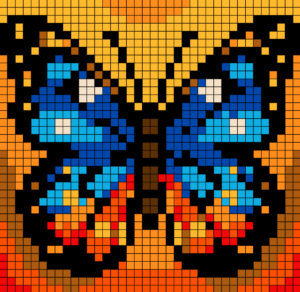 Butterfly Free Color by Number for adults PDF coloring page