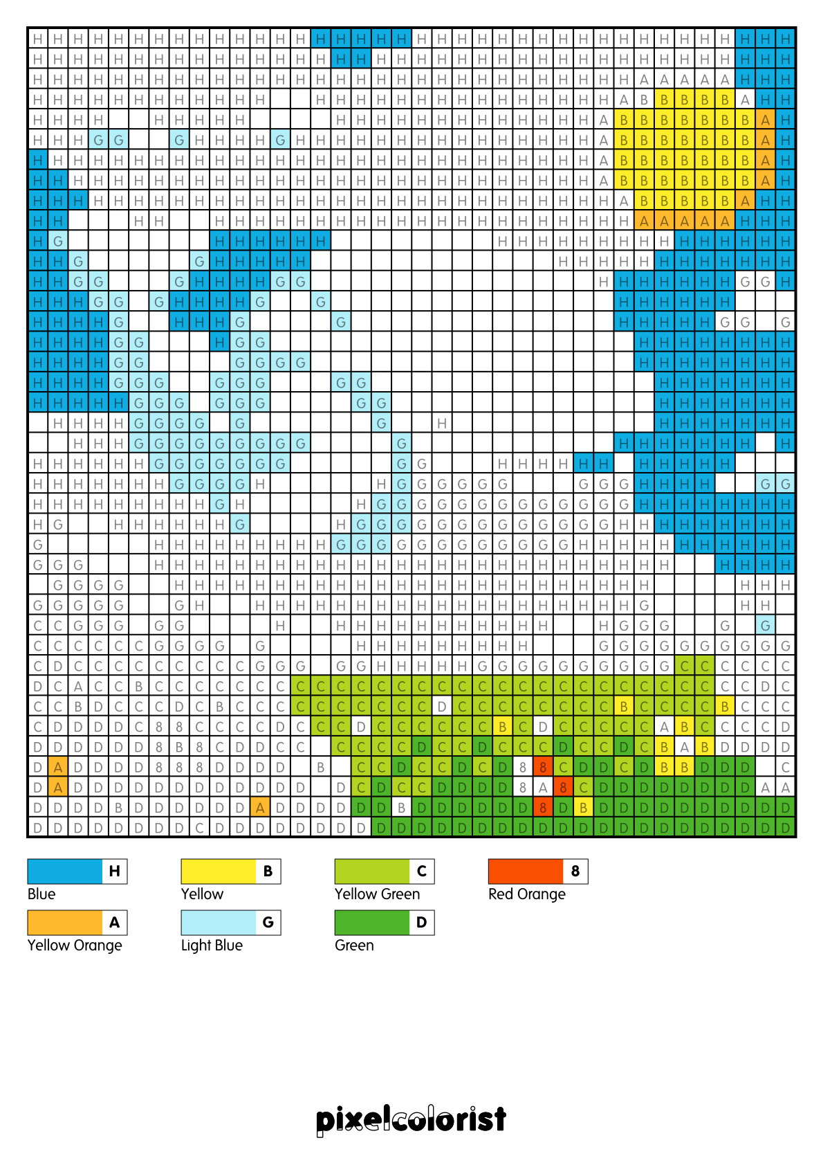 Cloud Whale free Color by Number for adults PDF page