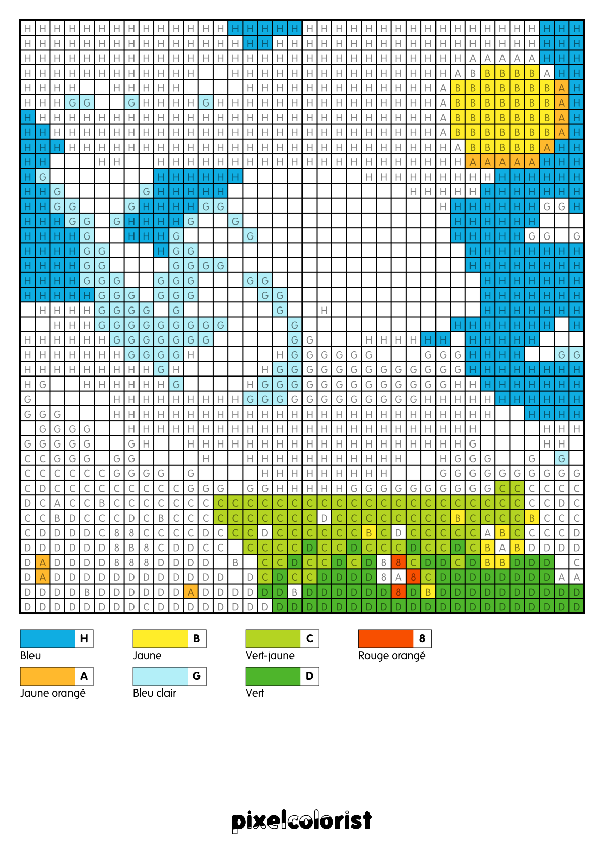 Coloriage Nuage baleine pour adulte à imprimer (numérotés)