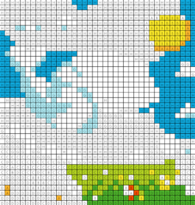 Cloud Whale Free Color by Number for adults PDF coloring page