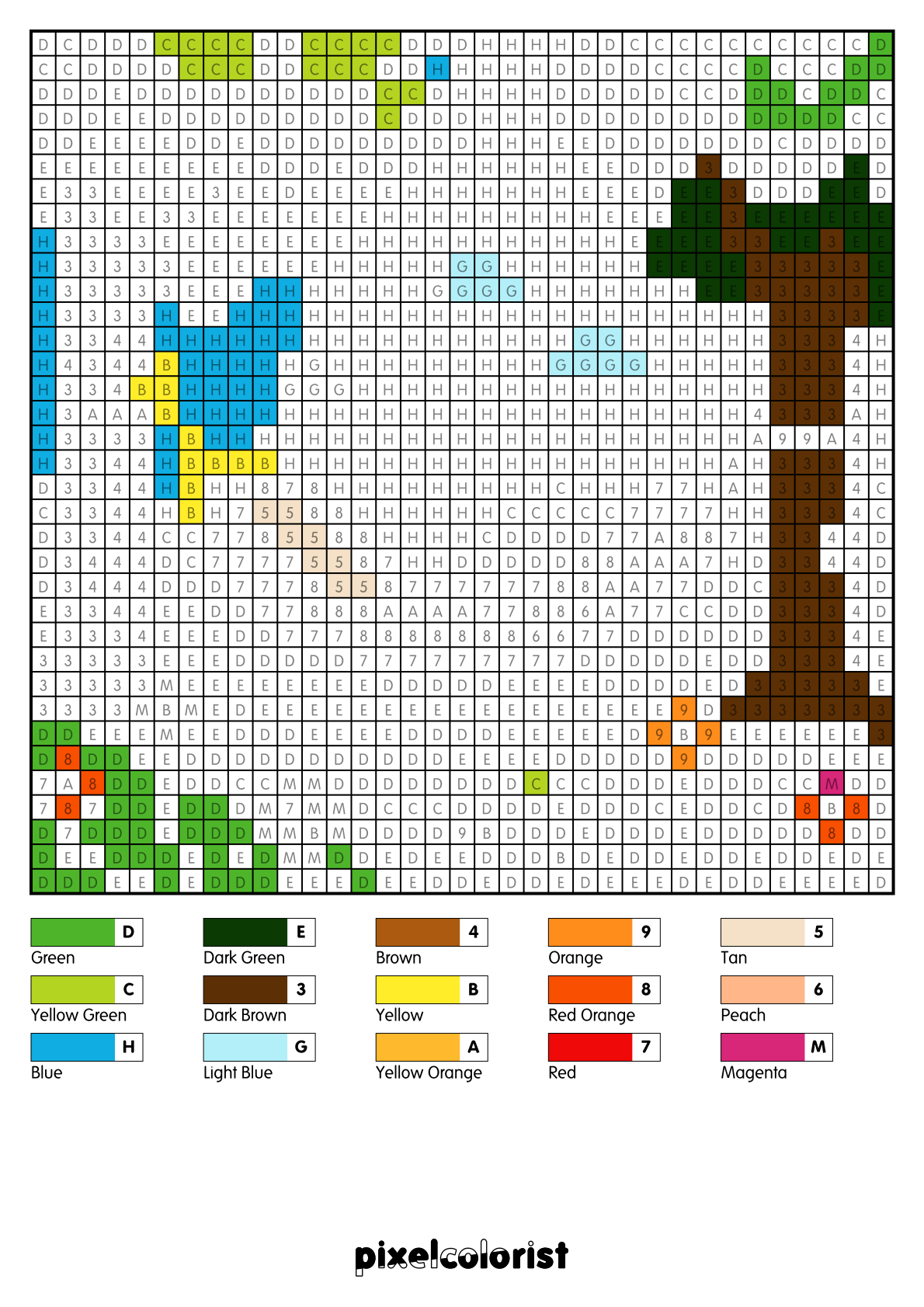 Hammock free Color by Number for adults PDF page