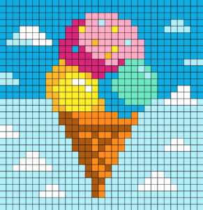 Ice Cream Cone Free Color by Number for adults PDF coloring page
