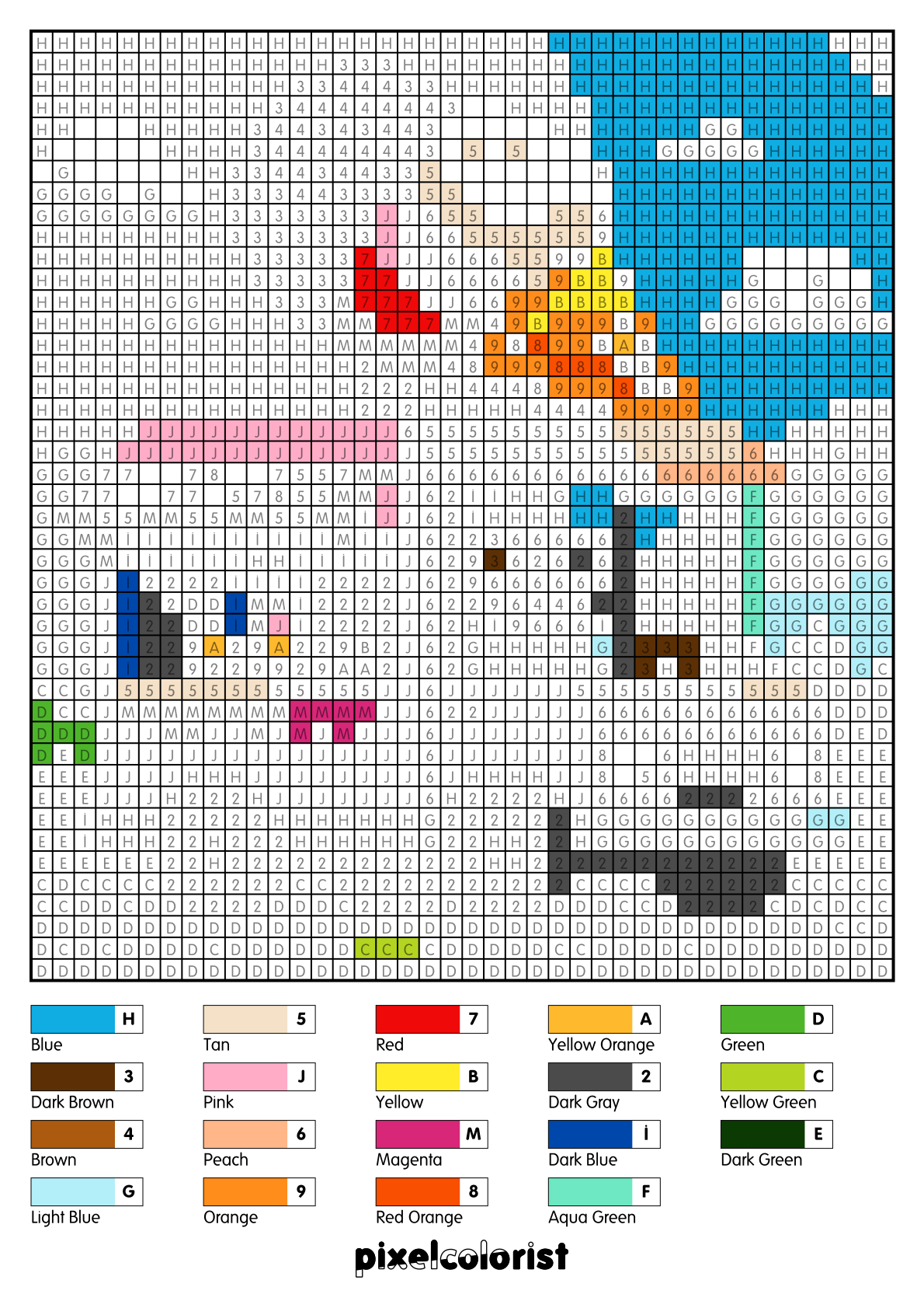 Ice Cream Truck free Color by Number for adults PDF page