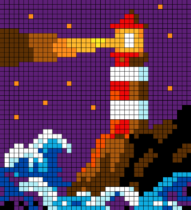 Coloriage Lueur du phare pour adulte à imprimer (numérotés)