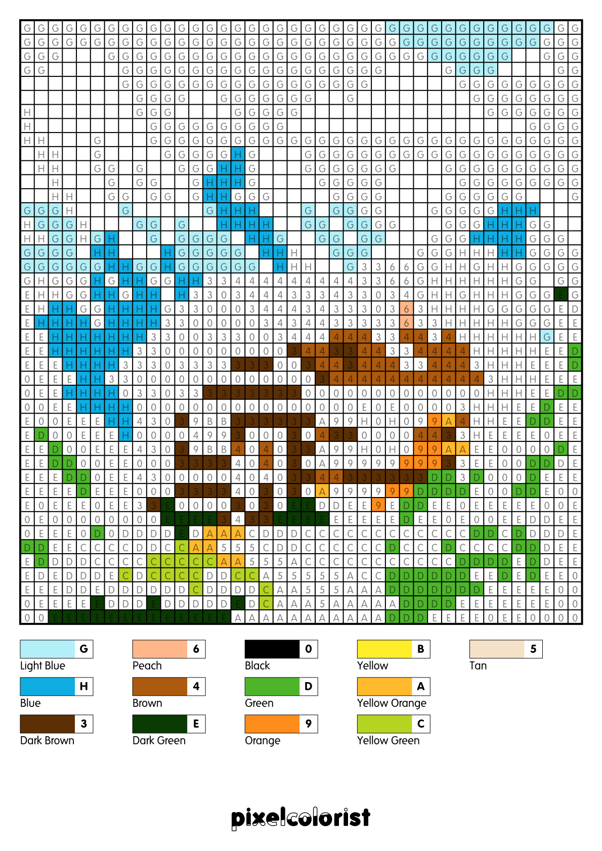 Mountain Cabin free Color by Number for adults PDF page