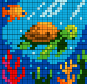 Coloriage Animaux marins pour adulte à imprimer (numérotés)