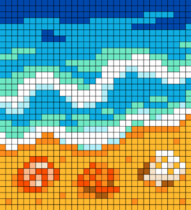Ocean Waves Free Color by Number for adults PDF coloring page