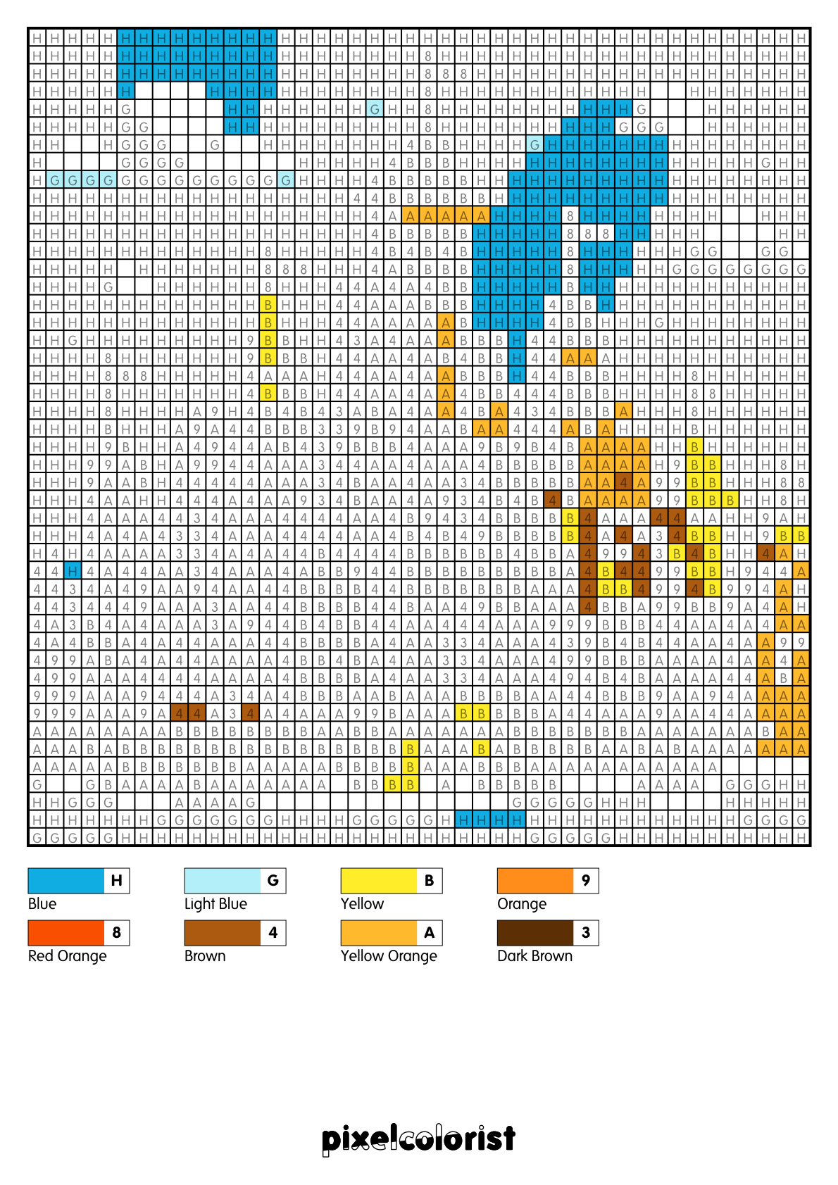 Sandcastle free Color by Number for adults PDF page