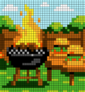 Summer Barbecue Free Color by Number for adults PDF coloring page