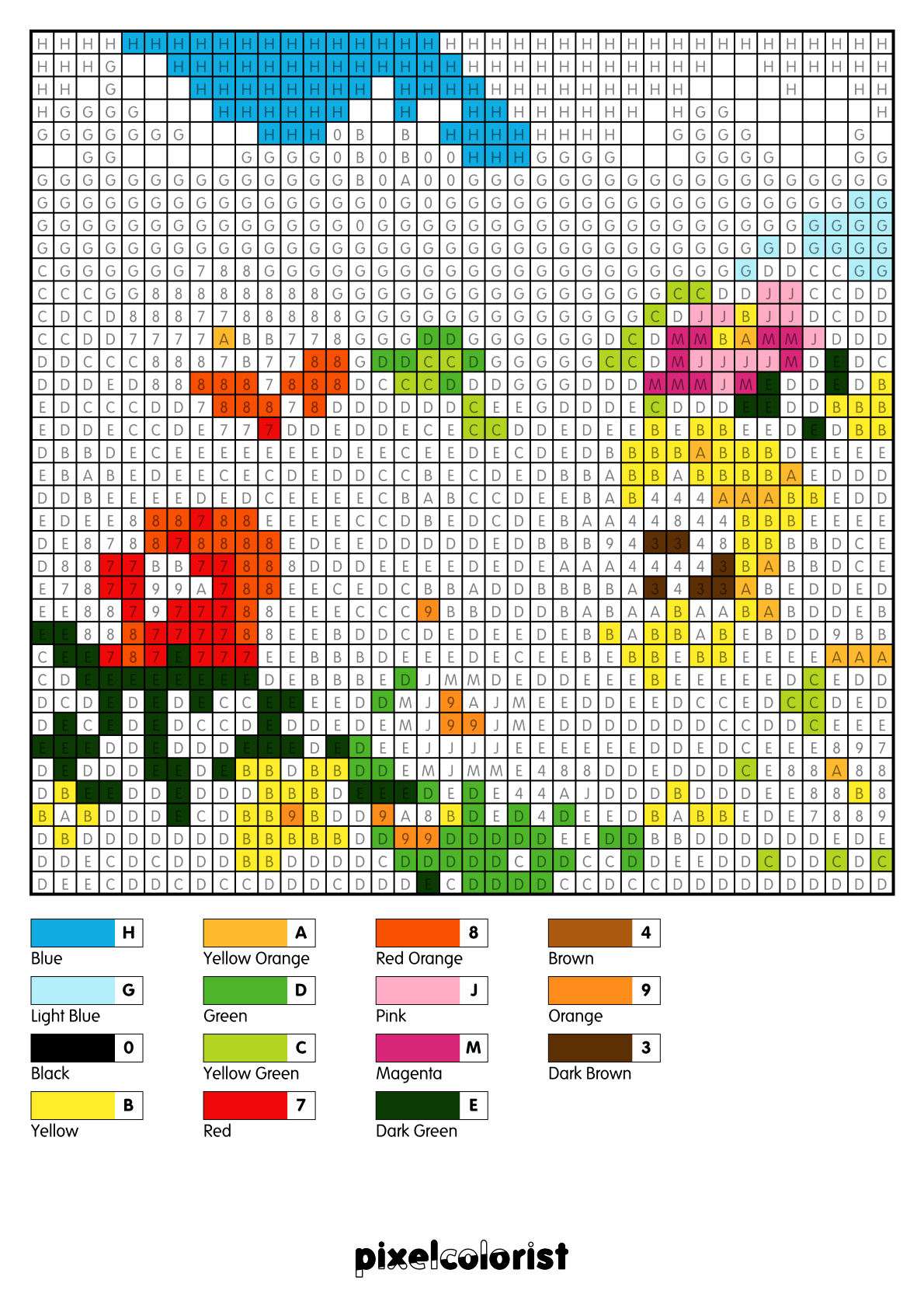 Summer Garden free Color by Number for adults PDF page