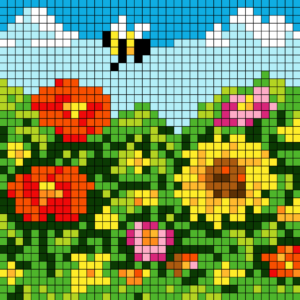 Summer Garden Free Color by Number for adults PDF coloring page