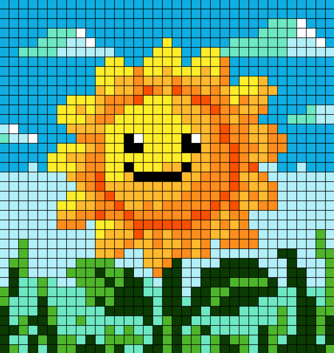 Sunflower Smile pixel art idea
