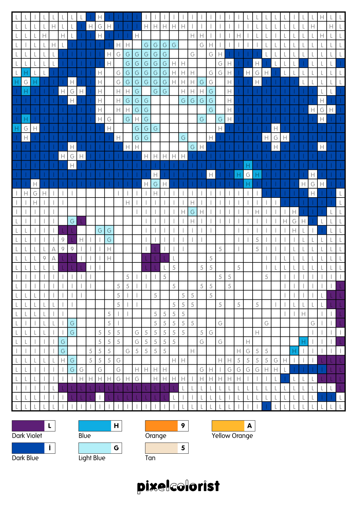 Swan Under The Moon free Color by Number for adults PDF page