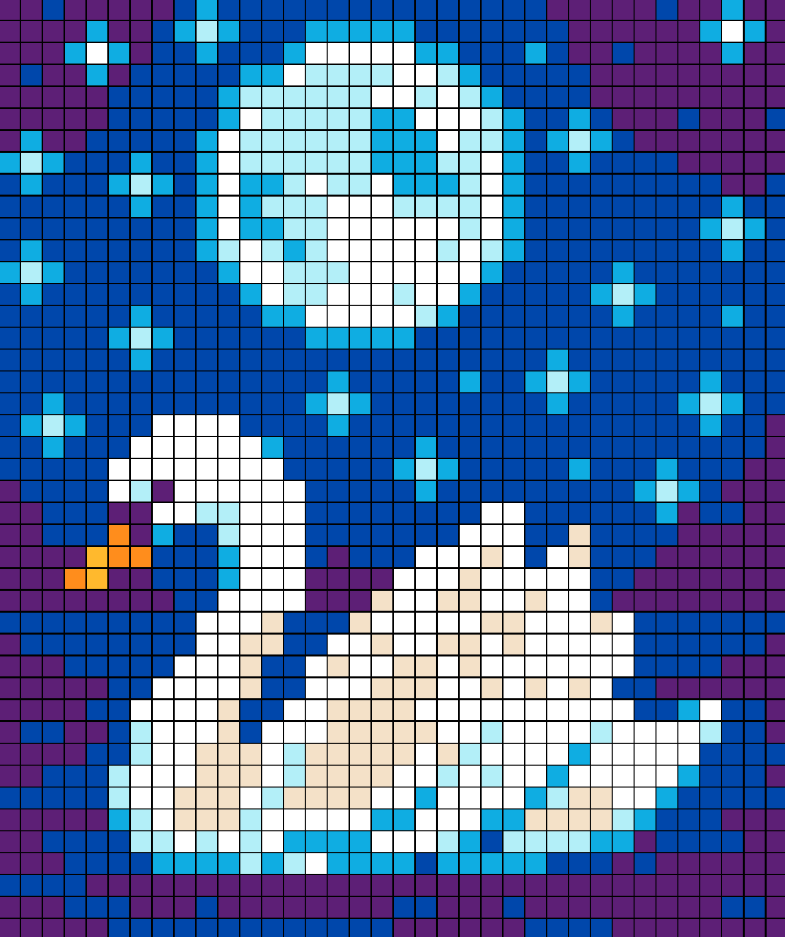 Swan Under The Moon pixel art idea