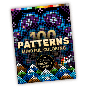 100 Patterns Mindful Coloring Free Color by Number for adults PDF coloring page