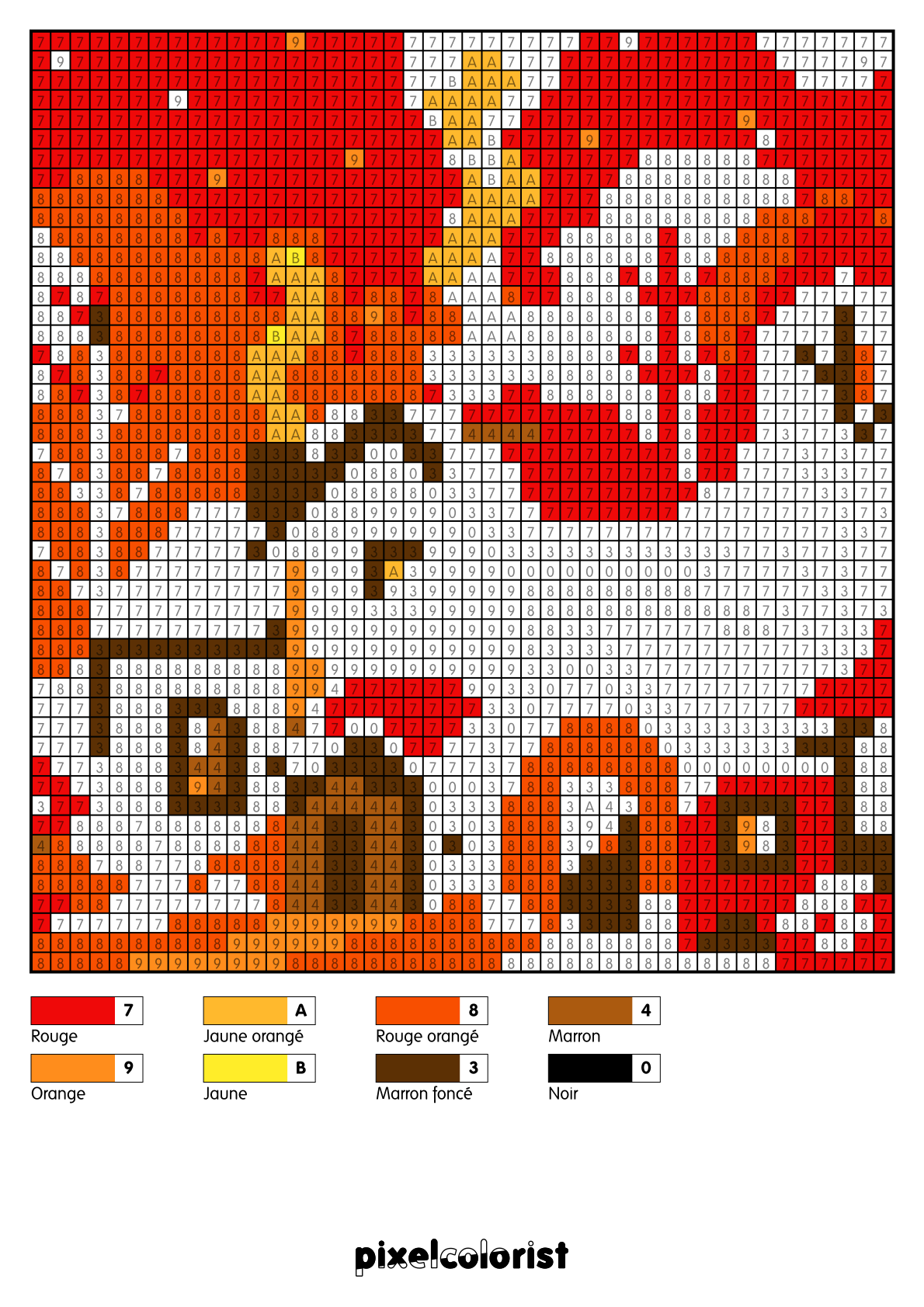 Coloriage Village automnal pour adulte à imprimer (numérotés)